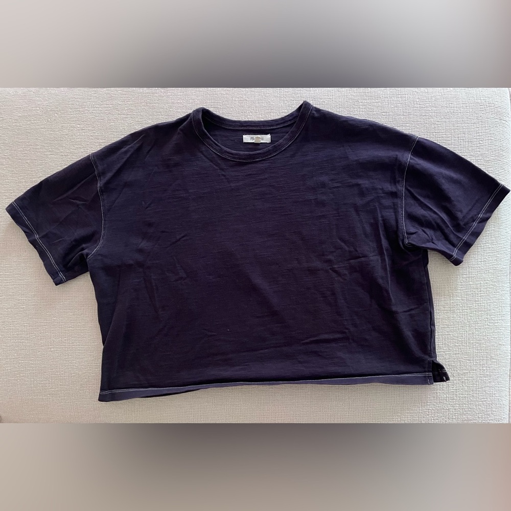 Madewell Navy Blue Cropped Tee